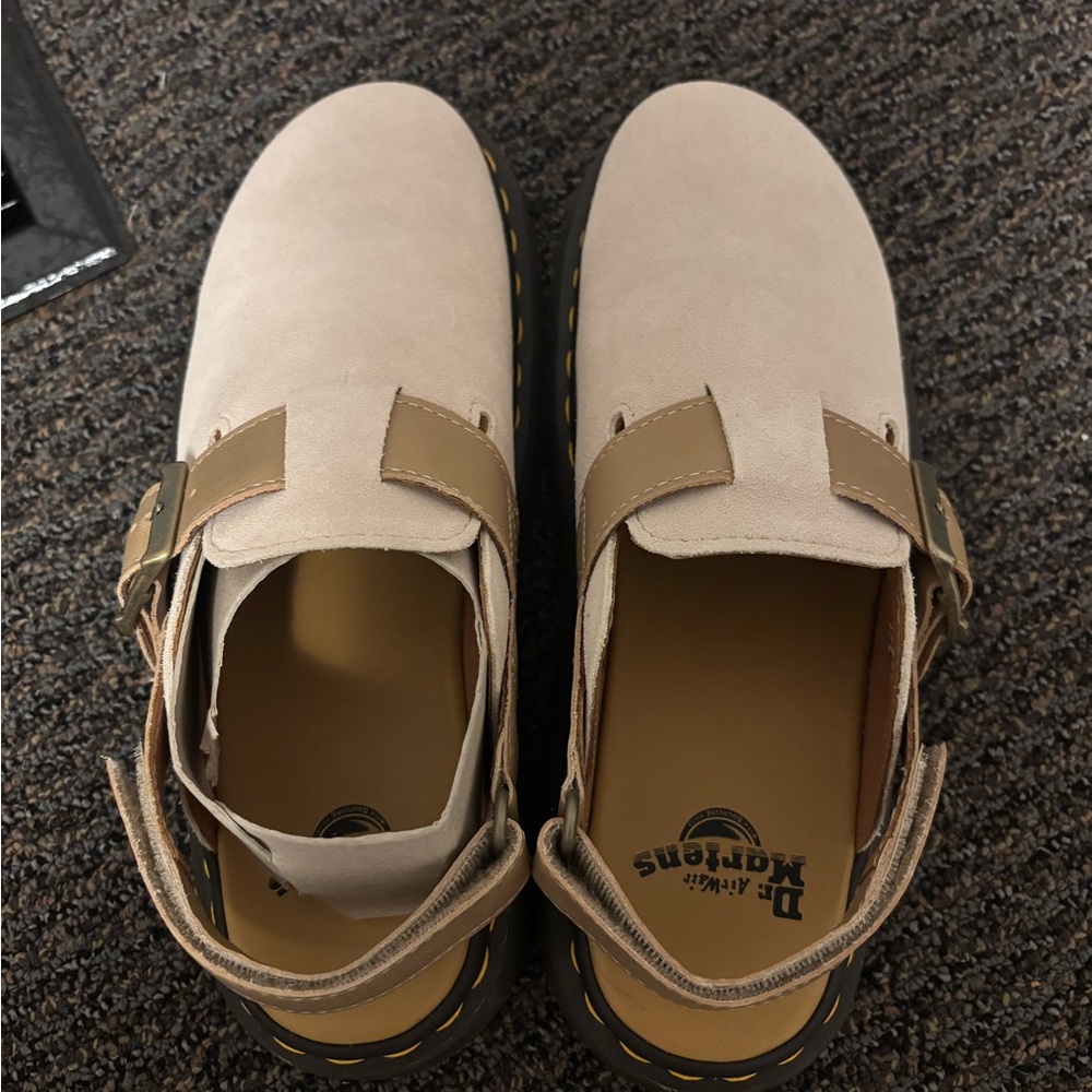 Dr. Martens Jorge II Cream and Brown Mules